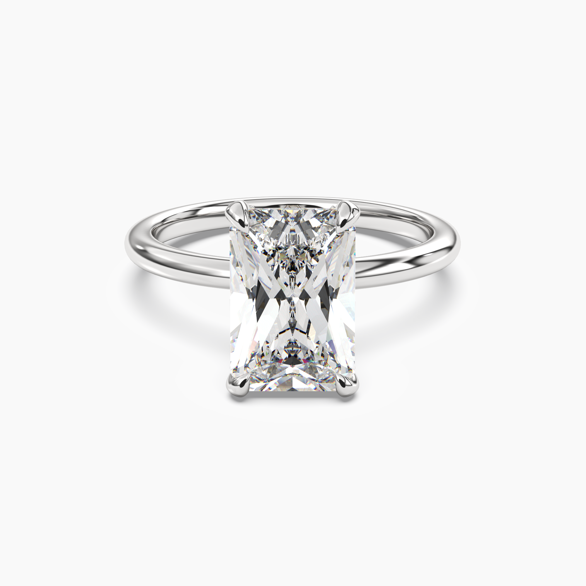 Silk Radiant Hidden Halo 2.5 Carat Lab Grown Diamond Engagement Ring in 14K Yellow Gold