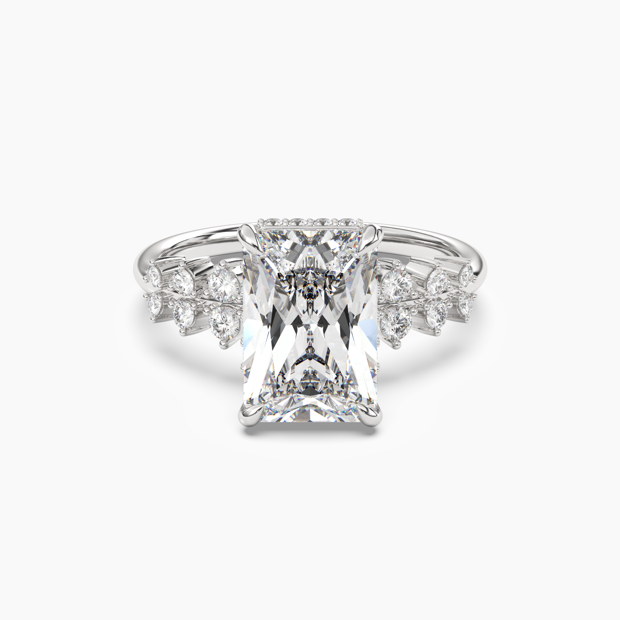 Violet Radiant Hidden Halo 2 Carat Lab Grown Diamond Engagement Ring in 14K Rose Gold