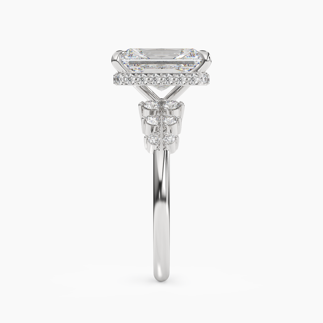 Violet Radiant Hidden Halo 2.5 Carat Lab Grown Diamond Engagement Ring in 14K Rose Gold