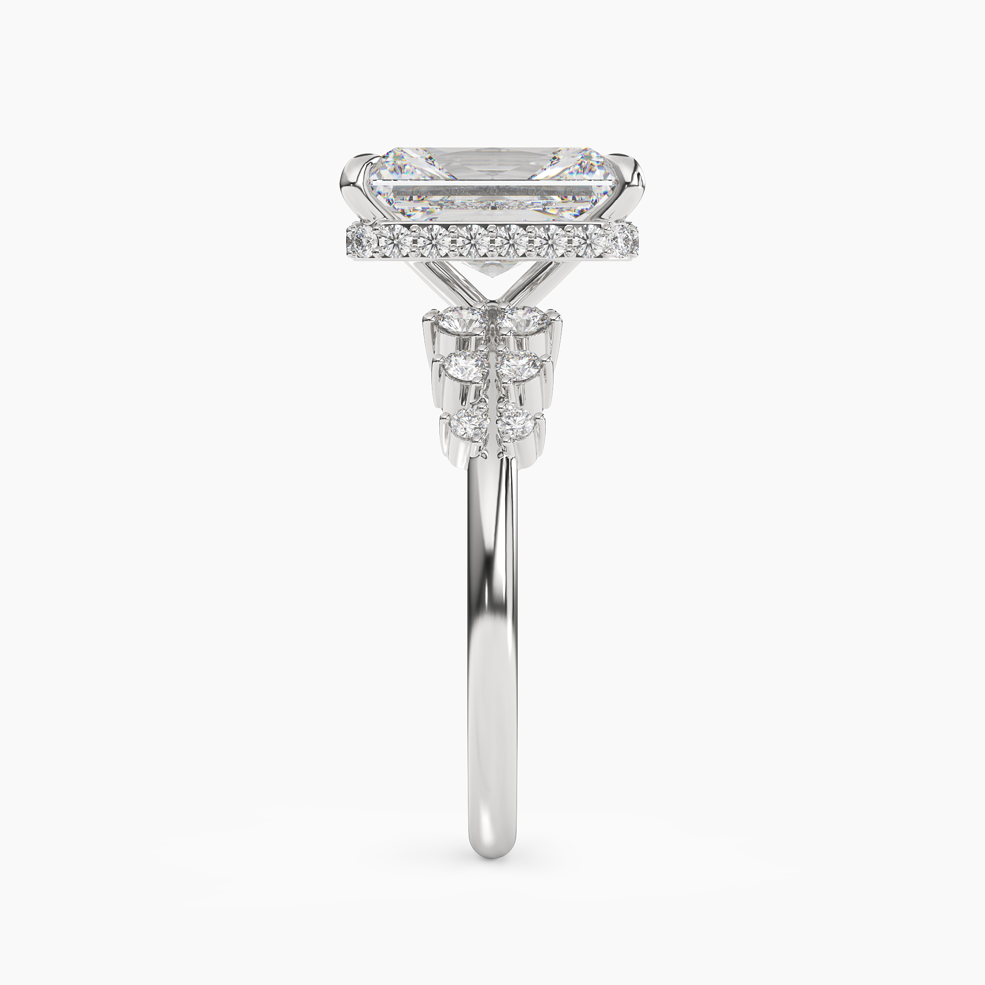 Violet Radiant Hidden Halo 2 Carat Lab Grown Diamond Engagement Ring in 14K Yellow Gold