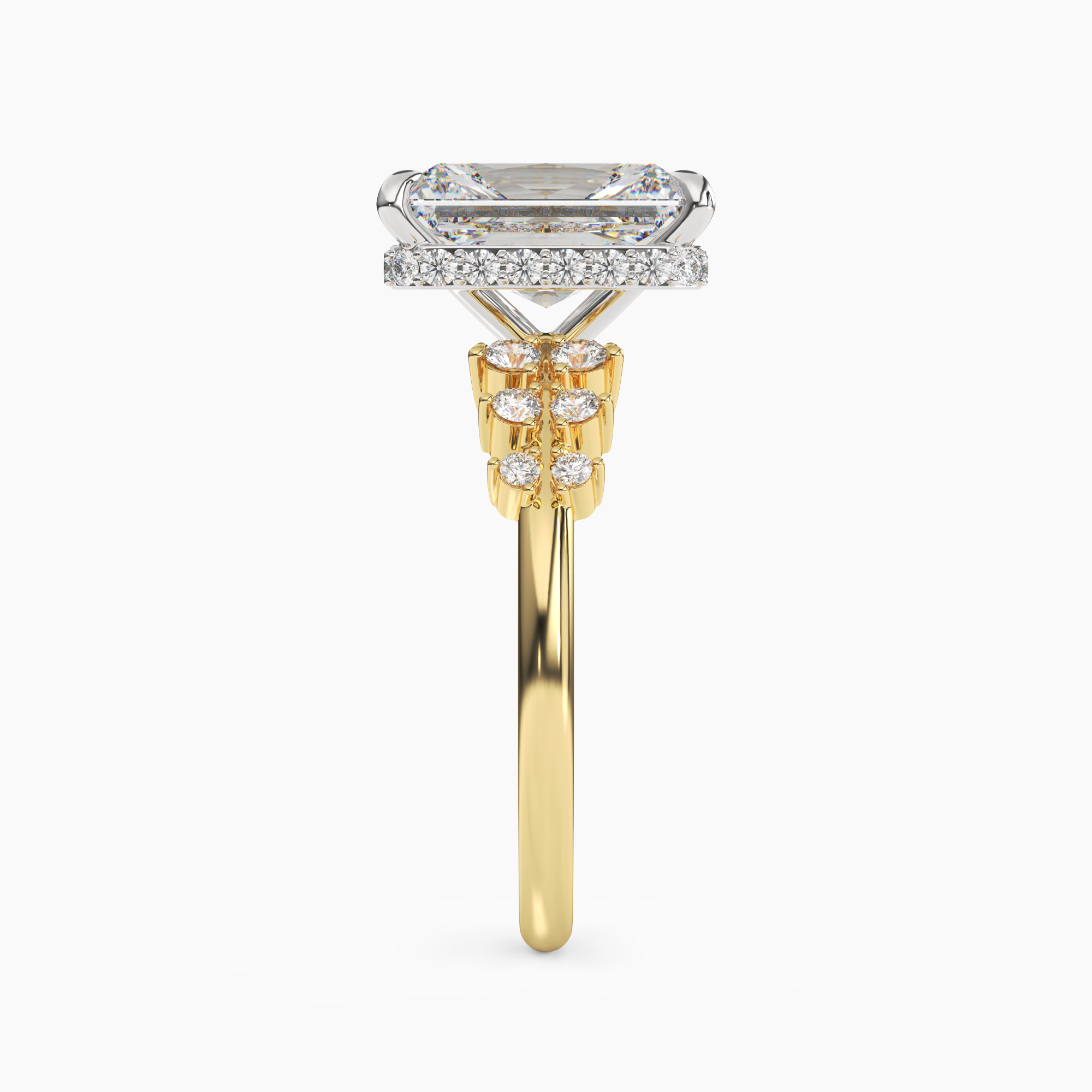 Violet Radiant Hidden Halo 1 Carat Lab Grown Diamond Engagement Ring in 18K Rose Gold