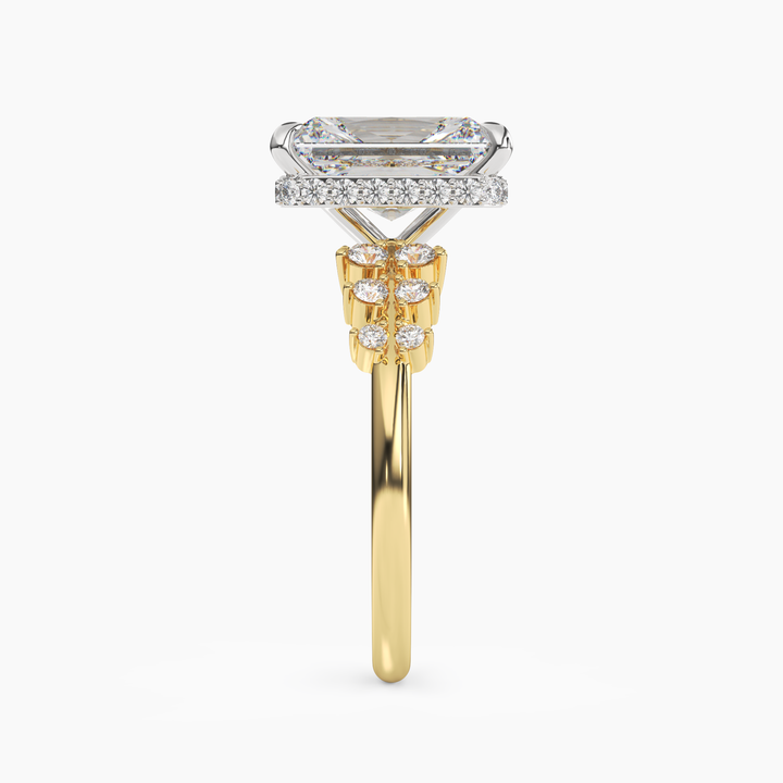 Violet Radiant Hidden Halo 3 Carat Lab Grown Diamond Engagement Ring in 14K Rose Gold