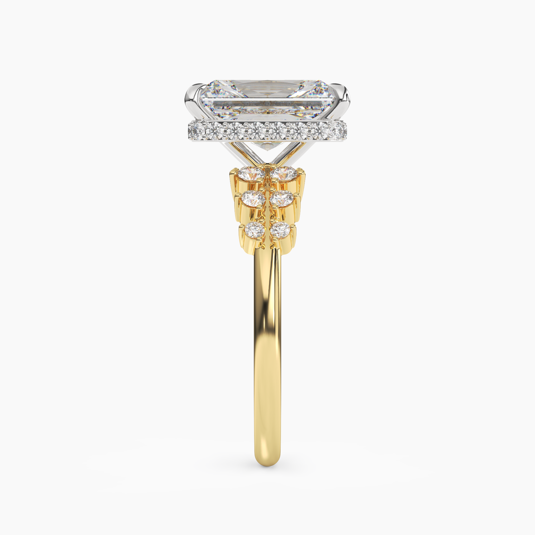 Violet Radiant Hidden Halo 2 Carat Lab Grown Diamond Engagement Ring in 14K Rose Gold