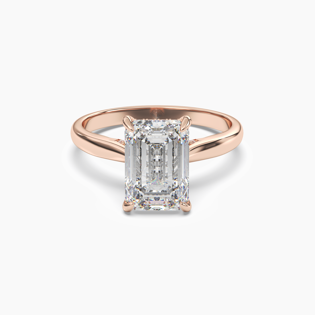 Hestia Emerald Hidden Halo Diamond Ring Setting in 14K White Gold