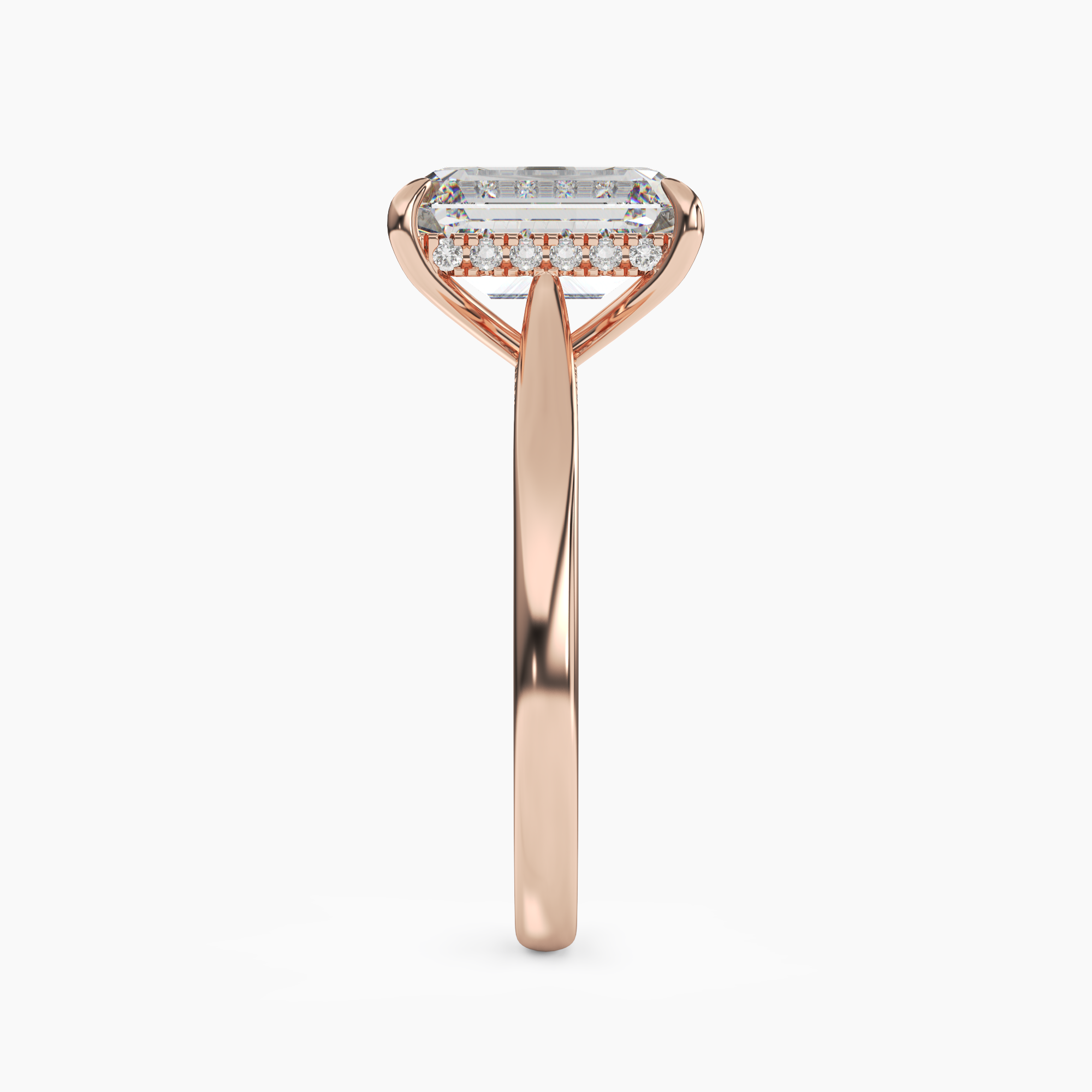Hestia Emerald Hidden Halo 1.5 Carat Lab Grown Diamond Engagement Ring in 14K White Gold