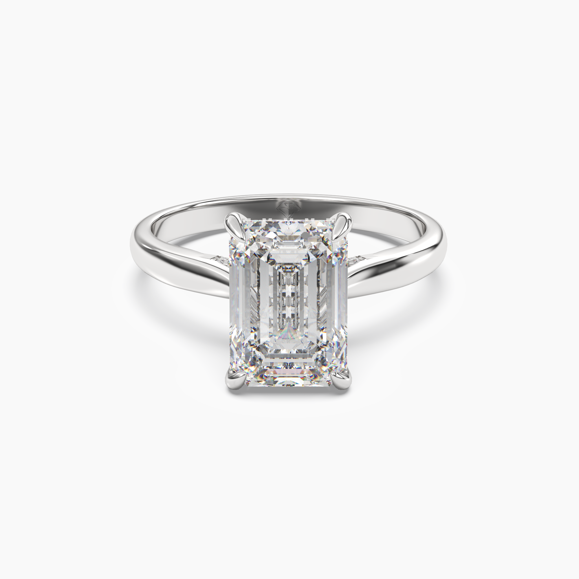 Hestia Emerald Hidden Halo Diamond Ring Setting in 18K Yellow Gold