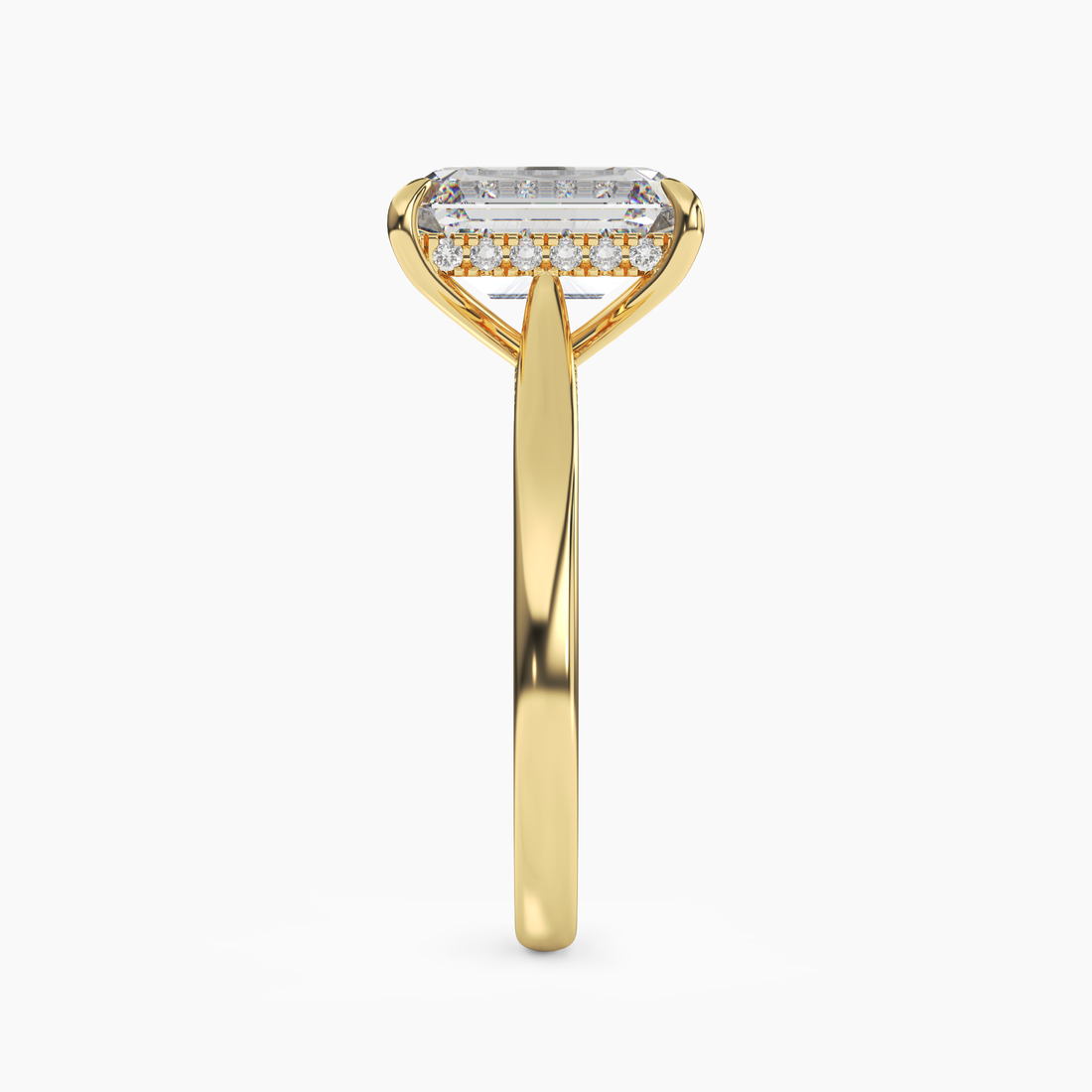 Hestia Emerald Hidden Halo 2 Carat Lab Grown Diamond Engagement Ring in 18K Rose Gold