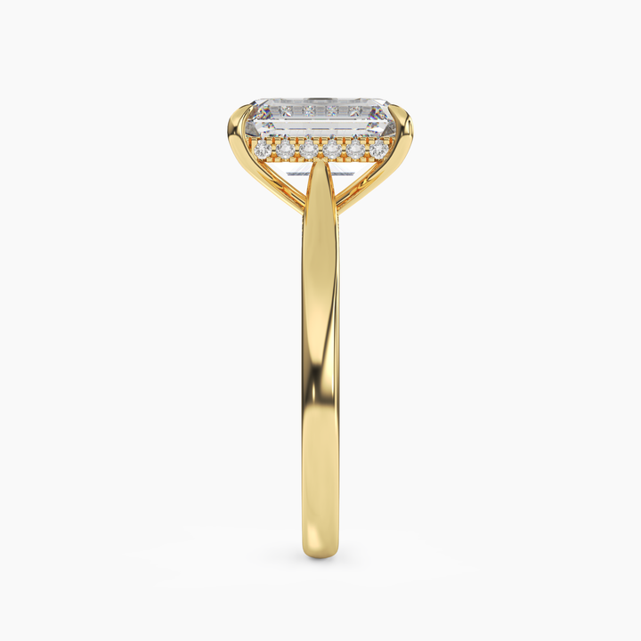 Hestia Emerald Hidden Halo 1.5 Carat Lab Grown Diamond Engagement Ring in 14K Rose Gold