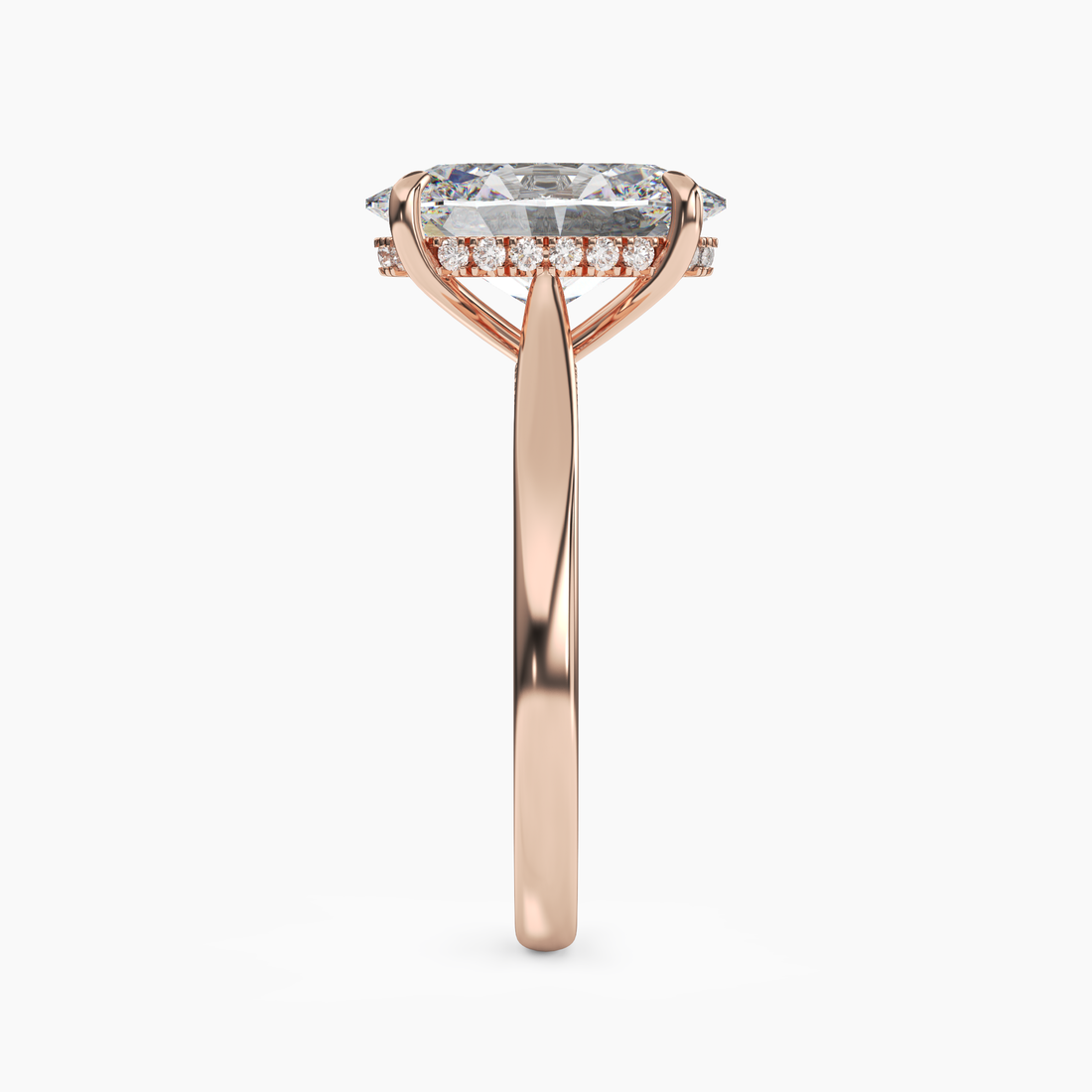 Hestia Oval Hidden Halo 1.5 Carat Lab Grown Diamond Engagement Ring in 14K White Gold
