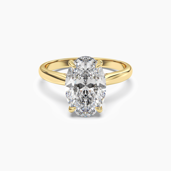 Hestia Oval Hidden Halo 1.5 Carat Lab Grown Diamond Engagement Ring in 18K Yellow Gold