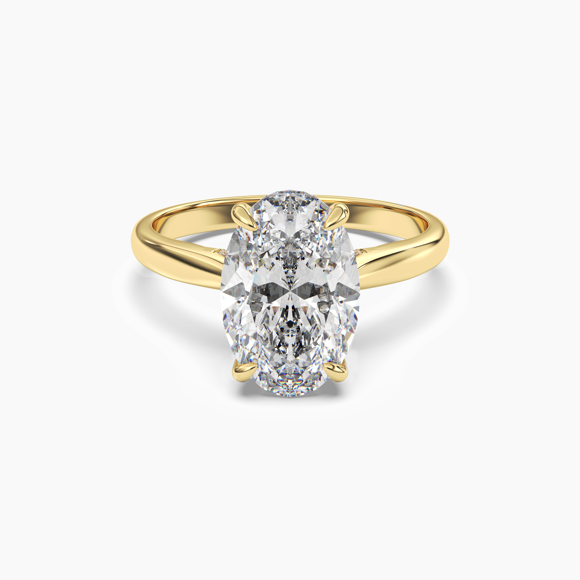 Hestia Oval Hidden Halo 3 Carat Lab Grown Diamond Engagement Ring in 14K Yellow Gold