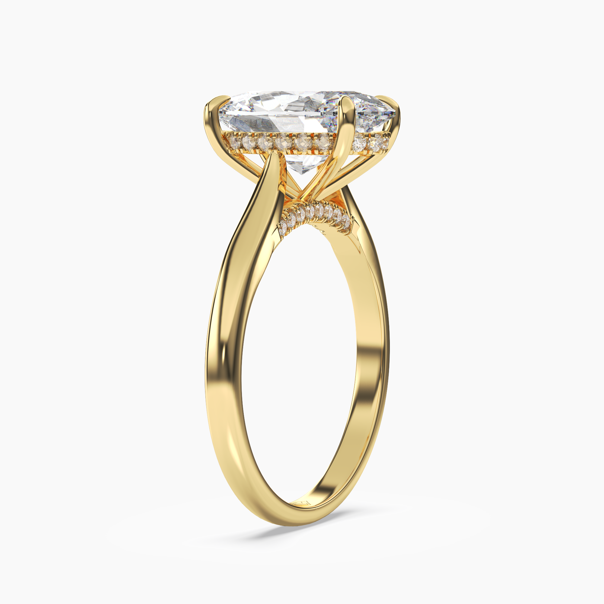 Hestia Oval Hidden Halo 1.5 Carat Lab Grown Diamond Engagement Ring in 14K White Gold