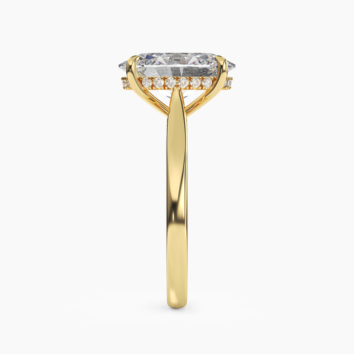 Hestia Oval Hidden Halo 1.5 Carat Lab Grown Diamond Engagement Ring in 18K Rose Gold