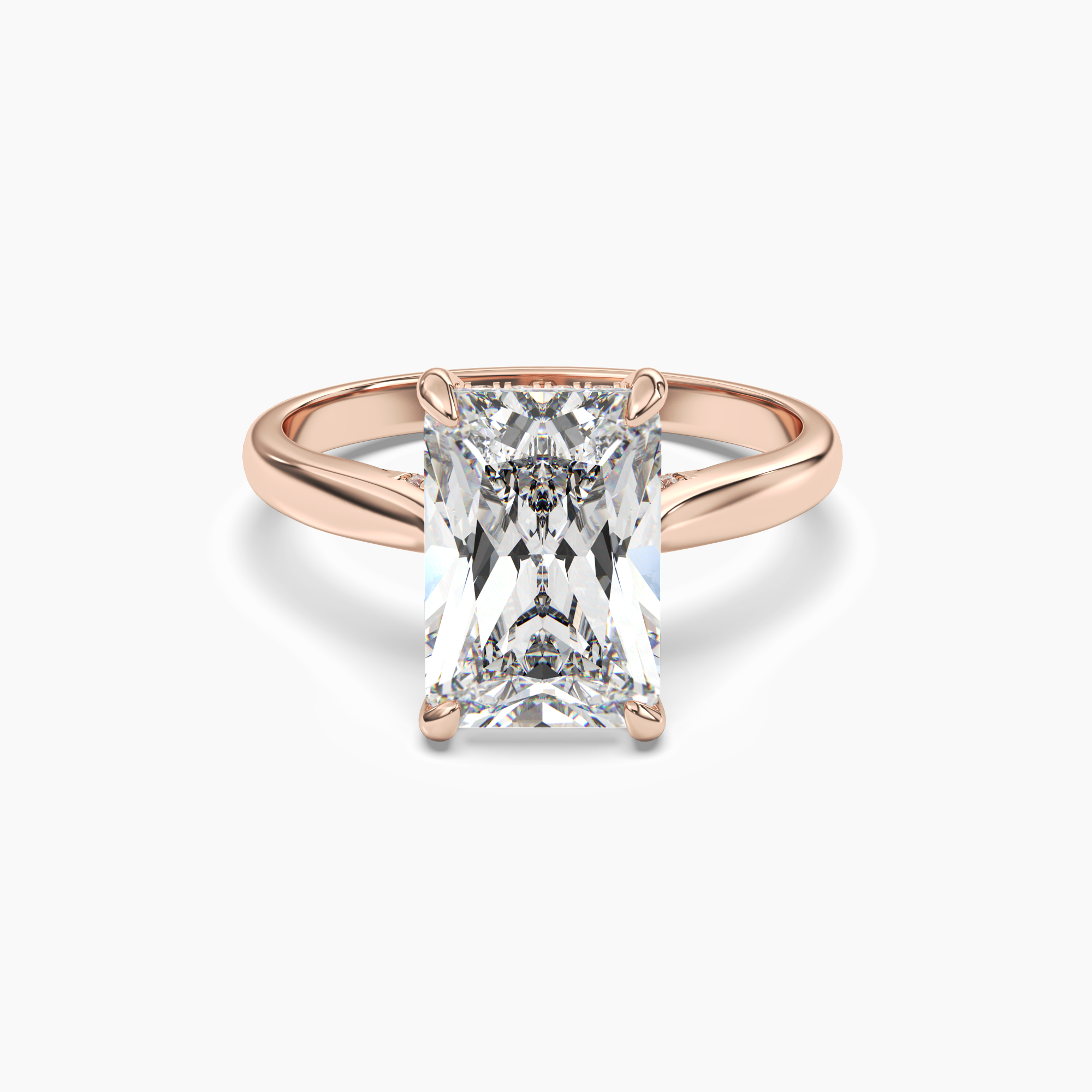Hestia Radiant Hidden Halo 2 Carat Lab Grown Diamond Engagement Ring in 14K Rose Gold