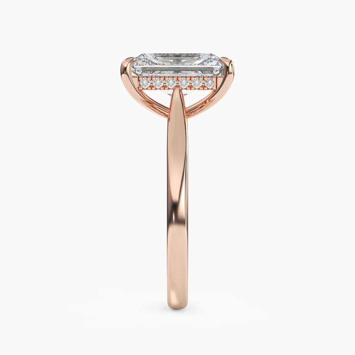 Hestia Radiant Hidden Halo 1.5 Carat Lab Grown Diamond Engagement Ring in 14K White Gold
