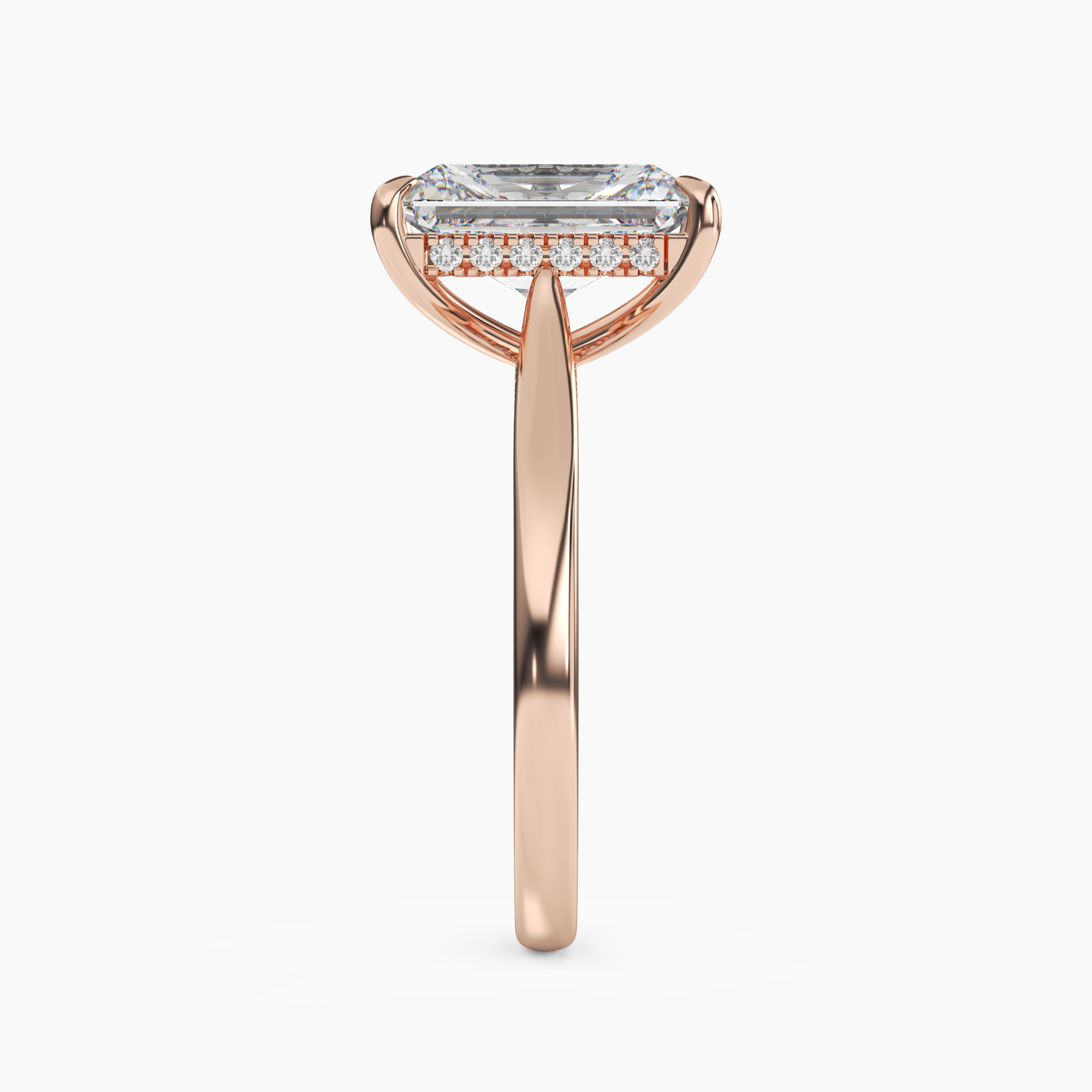 Hestia Radiant Hidden Halo 2 Carat Lab Grown Diamond Engagement Ring in 18K White Gold