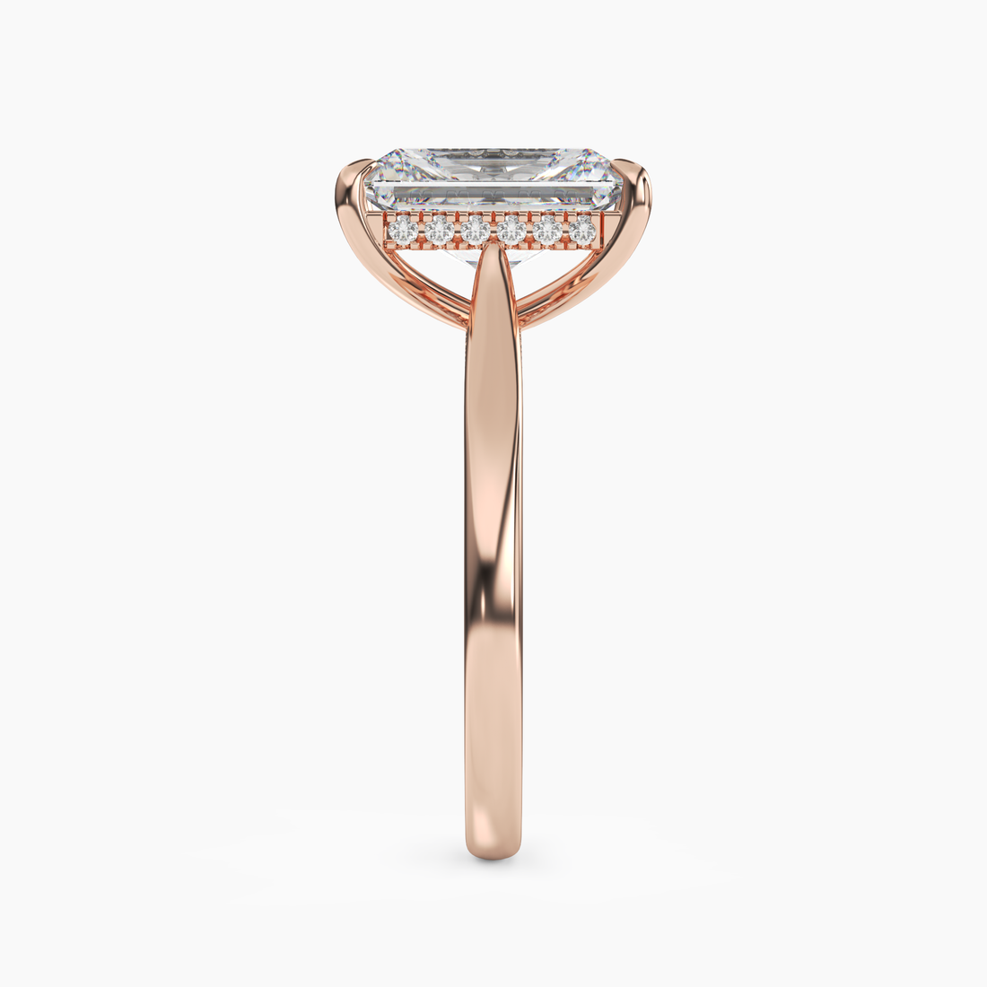 Hestia Radiant Hidden Halo 2 Carat Lab Grown Diamond Engagement Ring in 14K White Gold