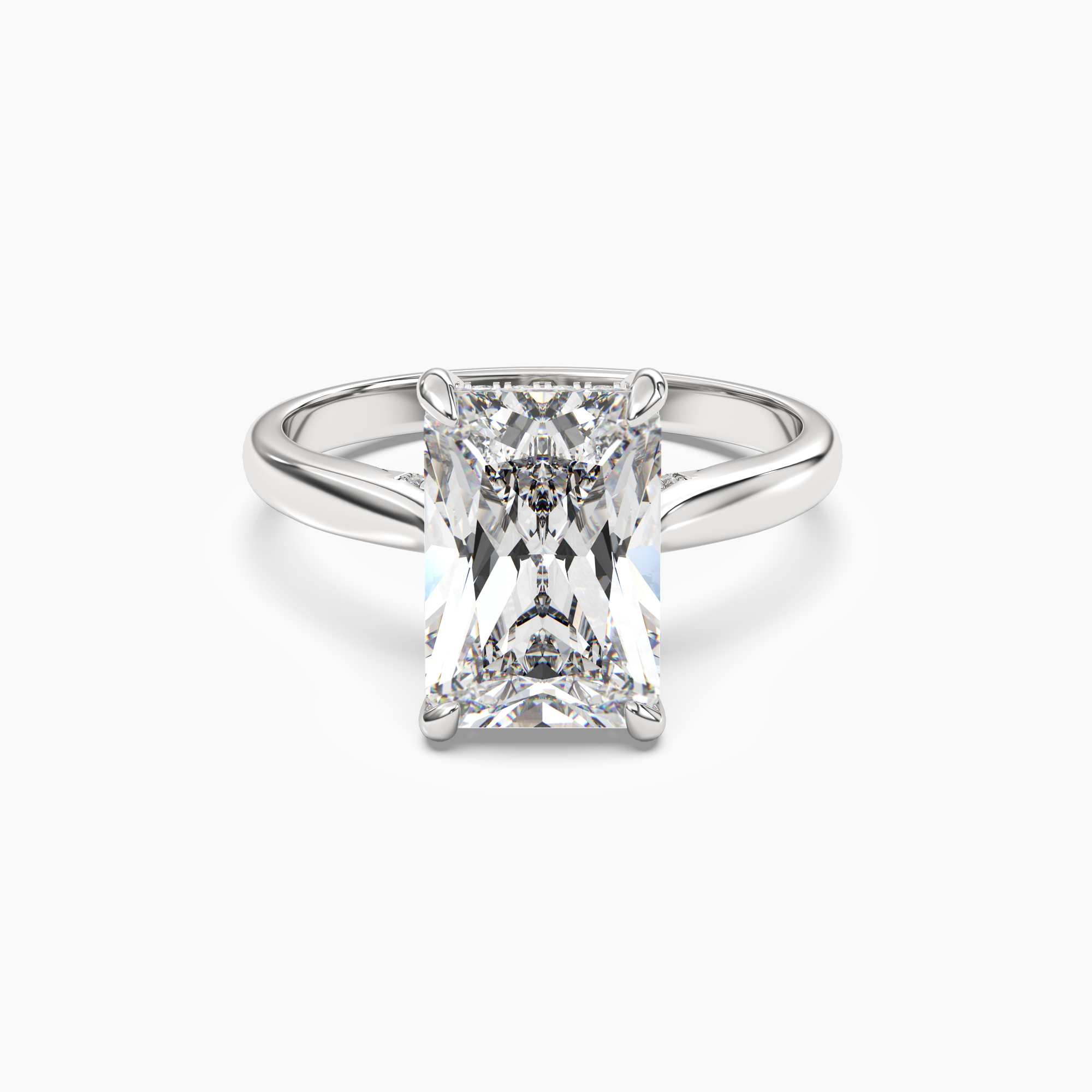 Hestia Radiant Hidden Halo 1.5 Carat Lab Grown Diamond Engagement Ring in 18K White Gold