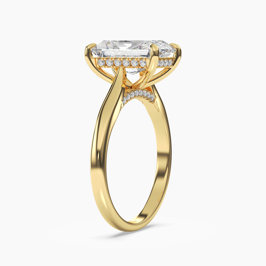 Hestia Radiant Hidden Halo 2 Carat Lab Grown Diamond Engagement Ring in 18K White Gold