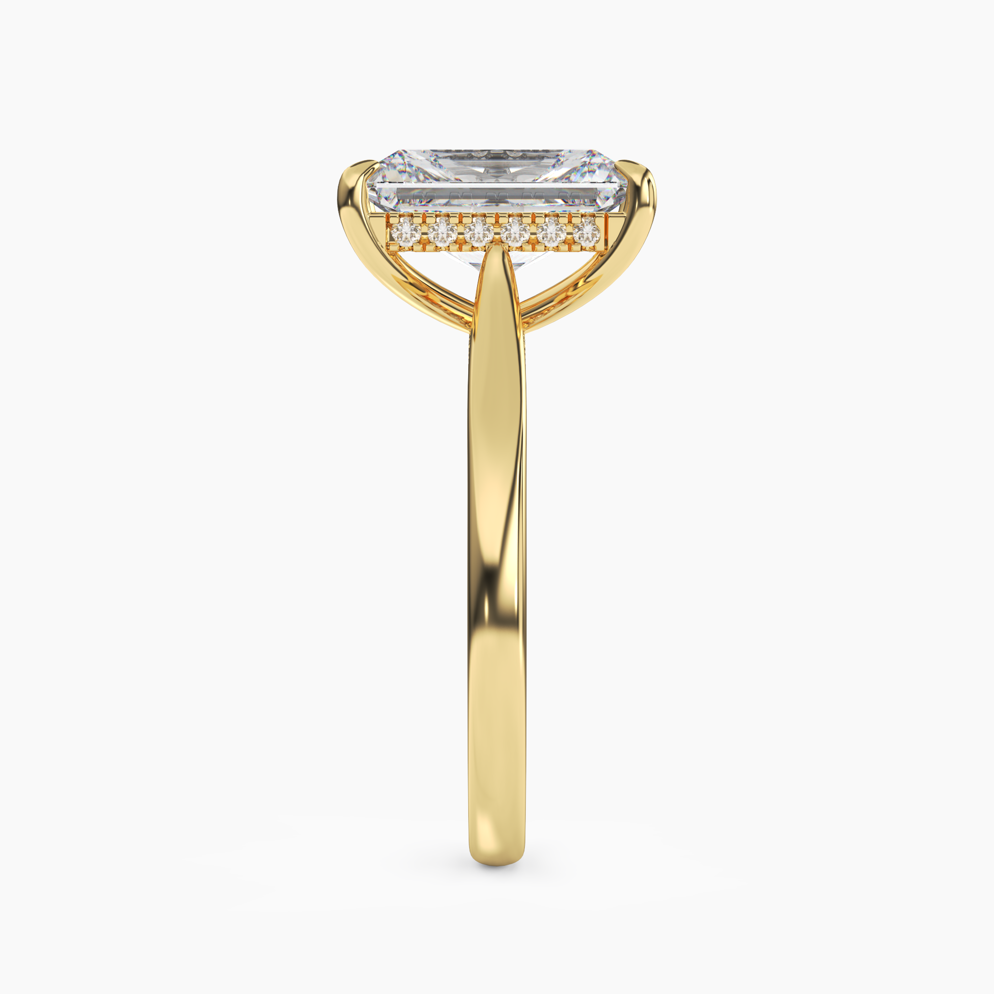 Hestia Radiant Hidden Halo 2 Carat Lab Grown Diamond Engagement Ring in 14K White Gold