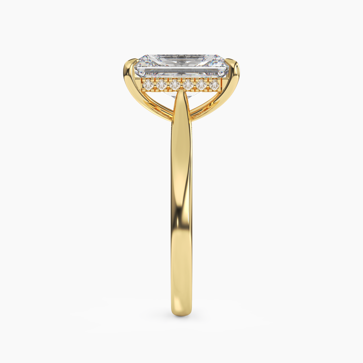 Hestia Radiant Hidden Halo 1.5 Carat Lab Grown Diamond Engagement Ring in 18K Rose Gold