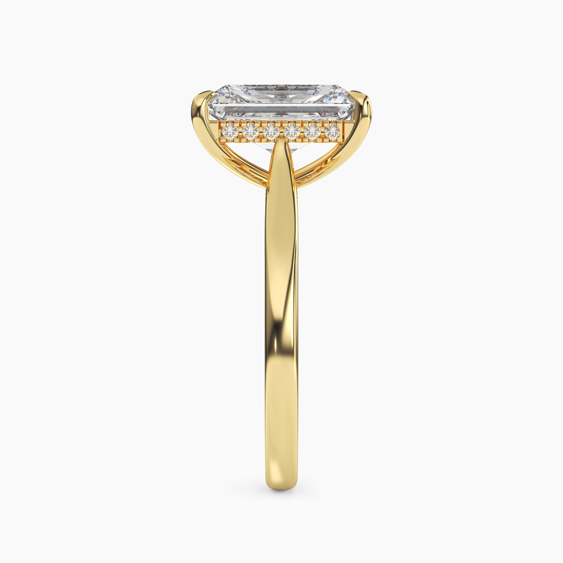 Hestia Radiant Hidden Halo 3 Carat Lab Grown Diamond Engagement Ring in 14K Rose Gold