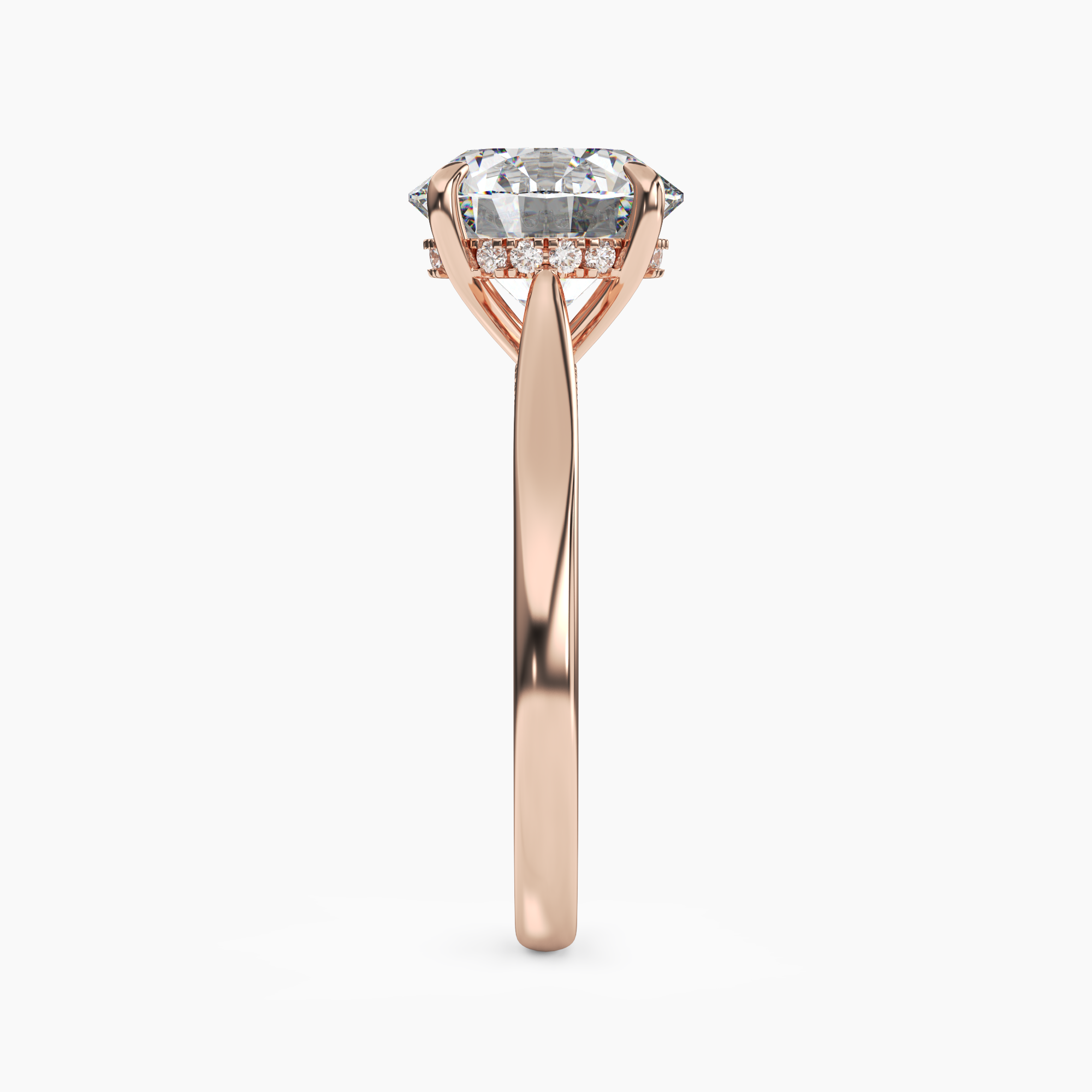 Hestia Round Hidden Halo 1.5 Carat Lab Grown Diamond Engagement Ring in 14K Rose Gold