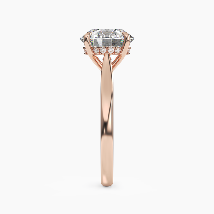 Hestia Round Hidden Halo 3 Carat Lab Grown Diamond Engagement Ring in 18K White Gold