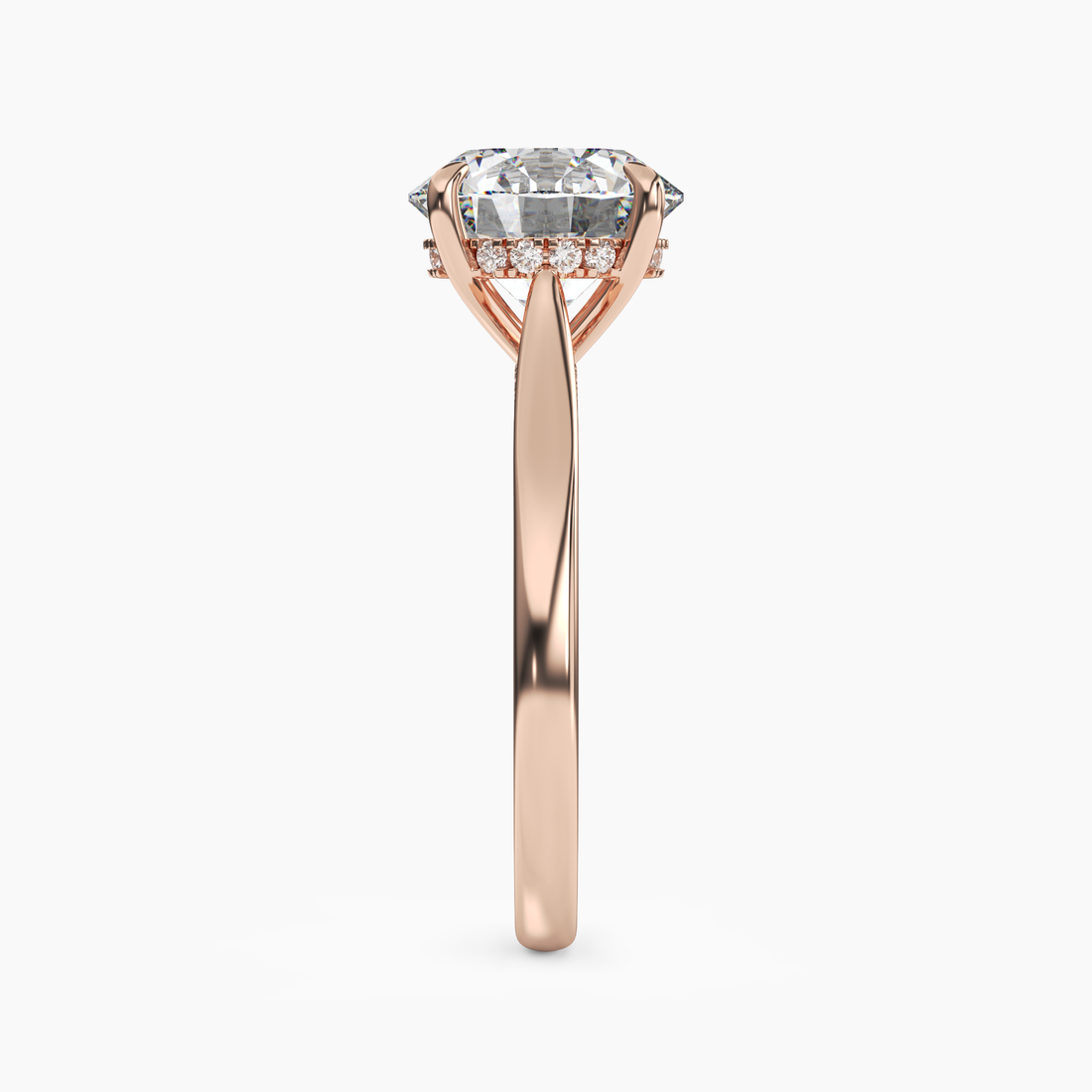 Hestia Round Hidden Halo 1 Carat Lab Grown Diamond Engagement Ring in 14K Rose Gold