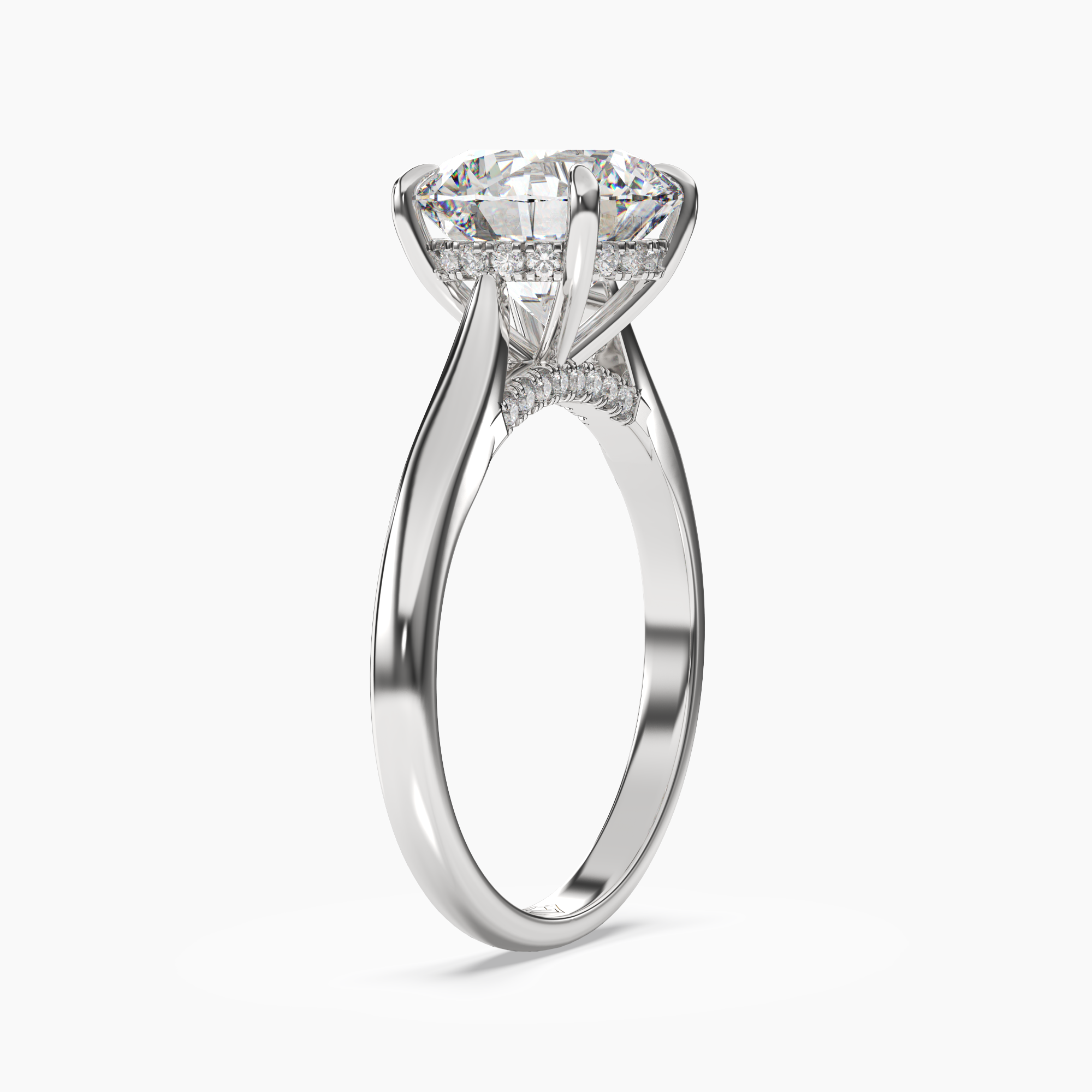 Hestia Round Hidden Halo 1.5 Carat Lab Grown Diamond Engagement Ring in 14K White Gold