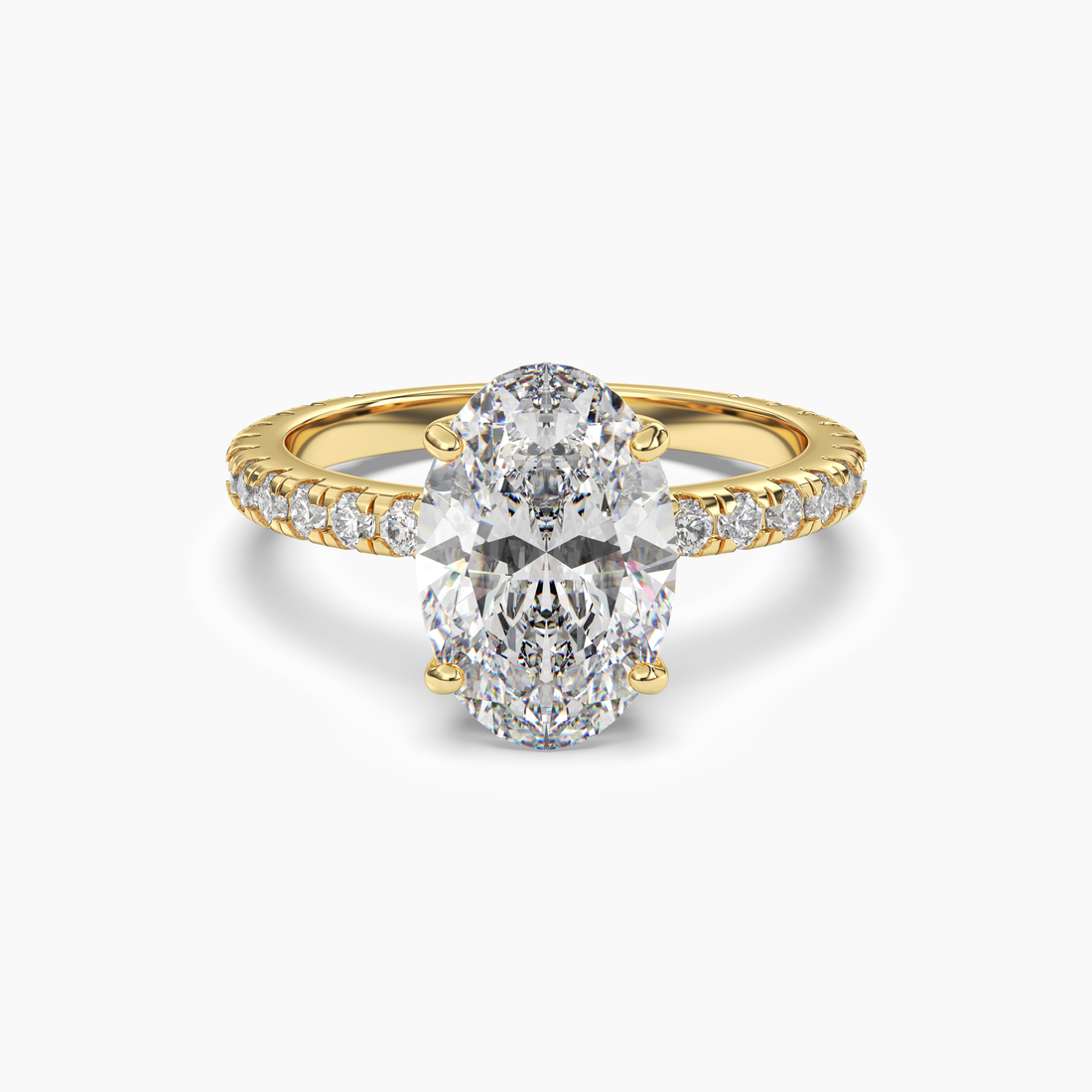Cascade Oval 1.5 Carat Lab Grown Diamond Engagement Ring in 18K Rose Gold