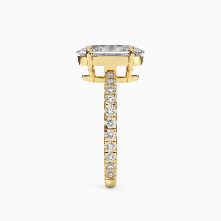 Cascade Oval 2.5 Carat Lab Grown Diamond Engagement Ring in 18K Rose Gold