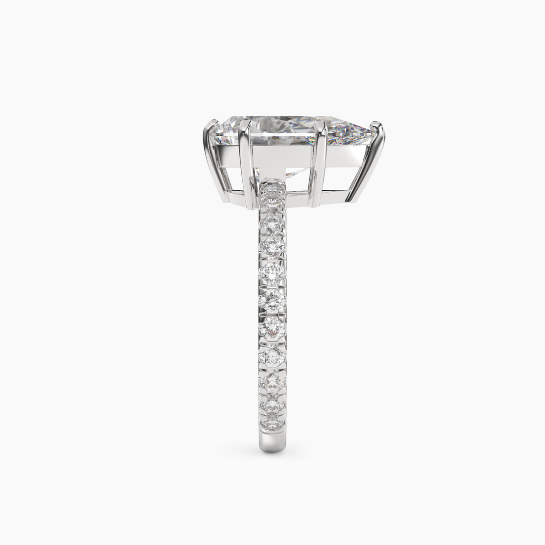Cascade Pear 2.5 Carat Lab Grown Diamond Engagement Ring in 14K Rose Gold