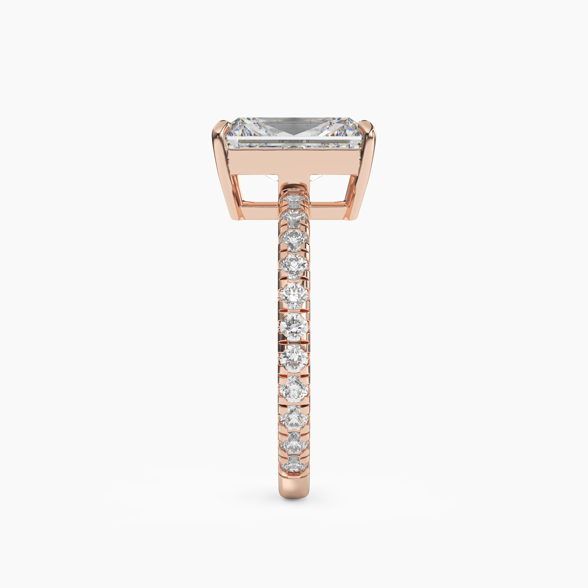 Cascade Radiant 2.5 Carat Lab Grown Diamond Engagement Ring in 14K White Gold