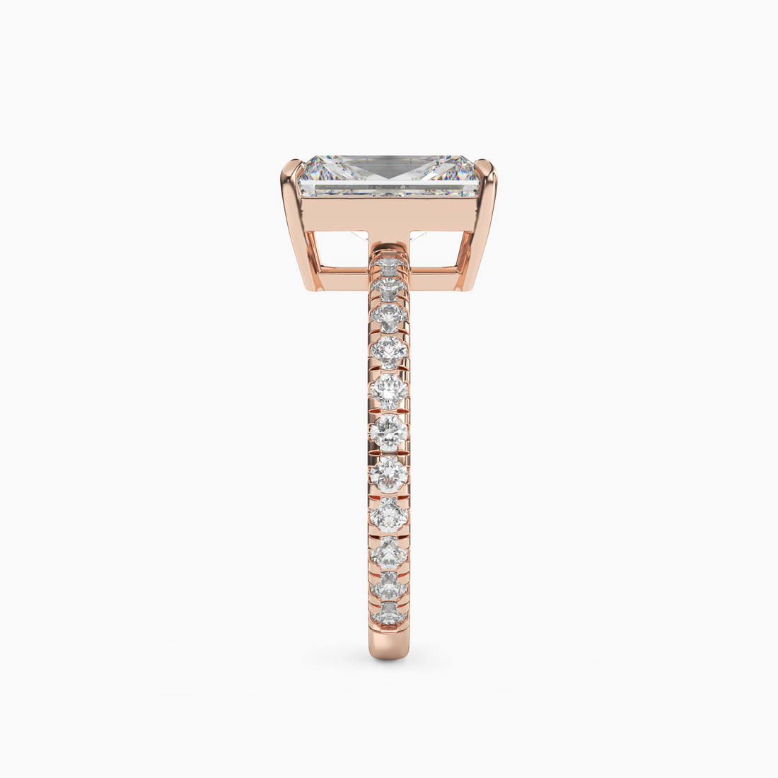 Cascade Radiant 2.5 Carat Lab Grown Diamond Engagement Ring in 14K White Gold
