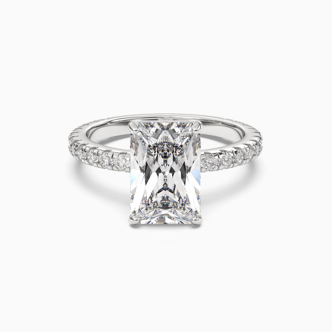 Cascade Radiant 1 Carat Lab Grown Diamond Engagement Ring in 18K Rose Gold