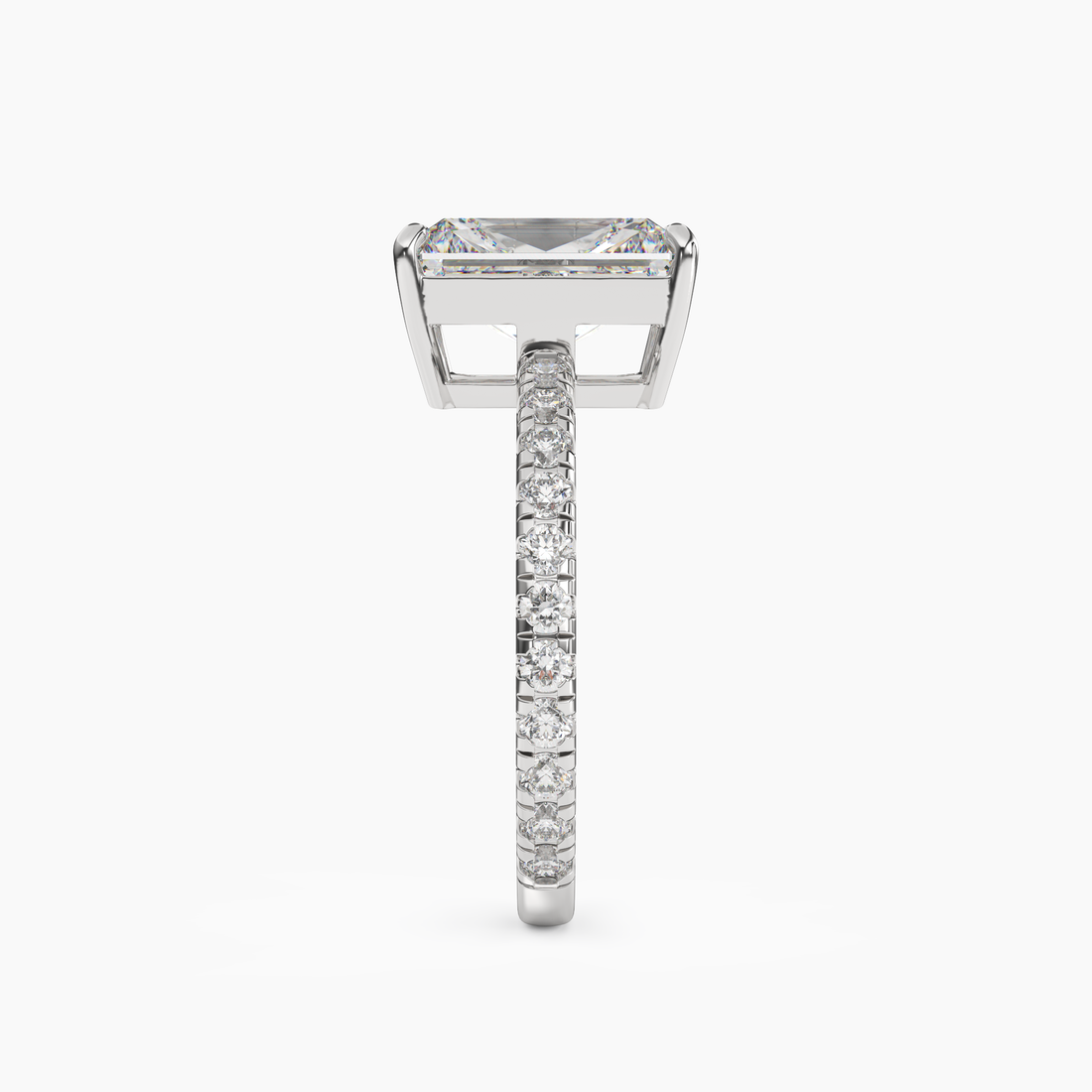 Cascade Radiant 1 Carat Lab Grown Diamond Engagement Ring in 18K Yellow Gold