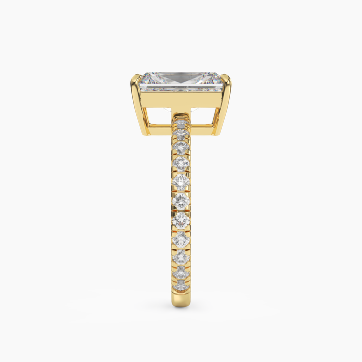 Cascade Radiant 1 Carat Lab Grown Diamond Engagement Ring in 18K Rose Gold