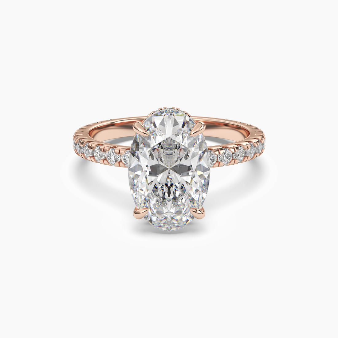Fresco Oval Hidden Halo 2.5 Carat Lab Grown Diamond Engagement Ring in 14K White Gold