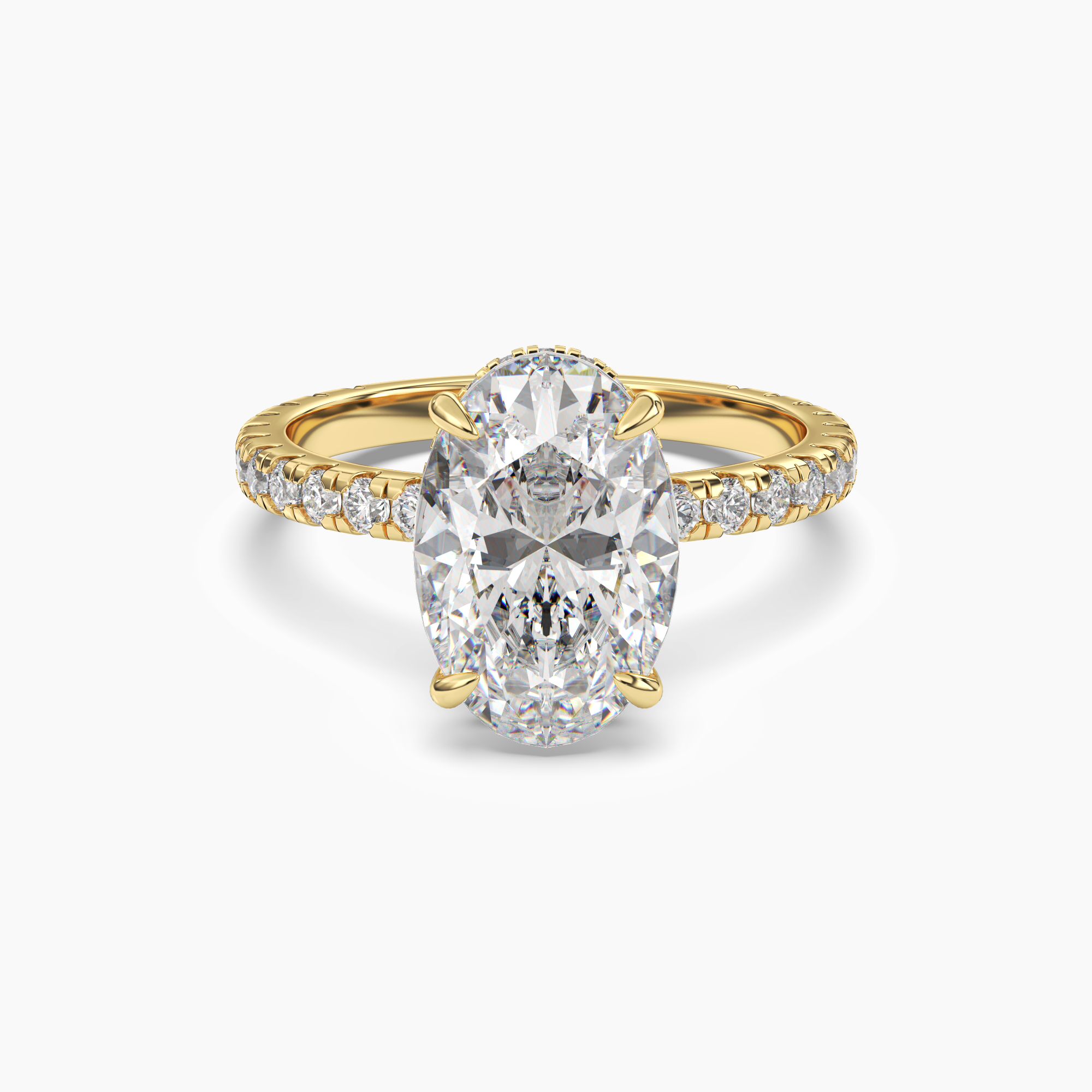 Fresco Oval Hidden Halo 1.5 Carat Lab Grown Diamond Engagement Ring in 14K Rose Gold