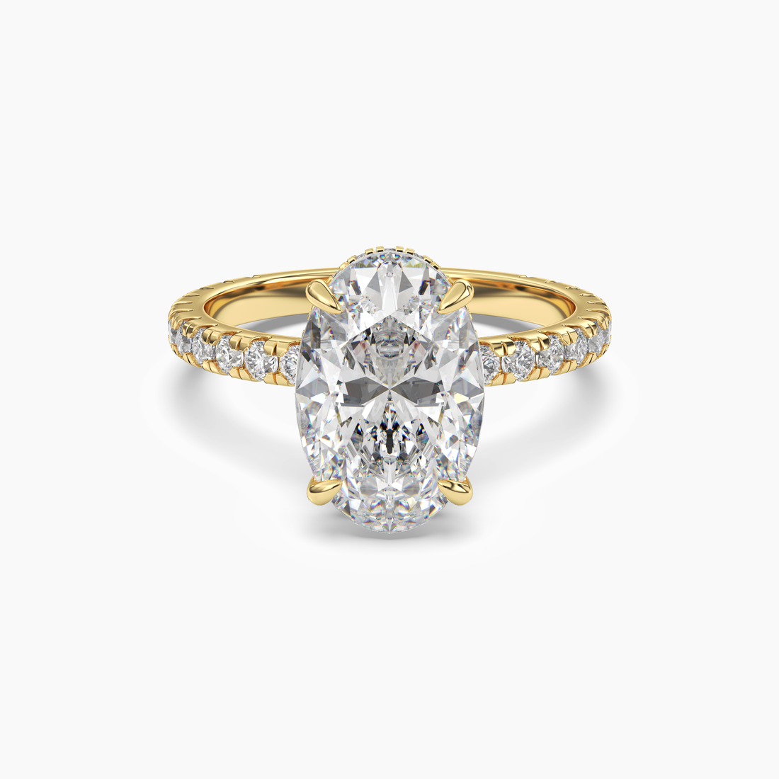 Fresco Oval Hidden Halo 1.5 Carat Lab Grown Diamond Engagement Ring in 18K White Gold