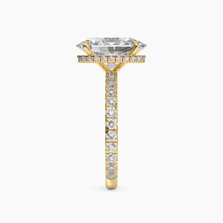 Fresco Oval Hidden Halo 1.5 Carat Lab Grown Diamond Engagement Ring in 18K Rose Gold