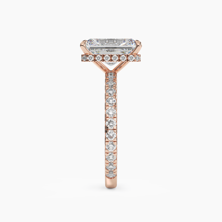 Fresco Radiant Hidden Halo 2.5 Carat Lab Grown Diamond Engagement Ring in 18K White Gold
