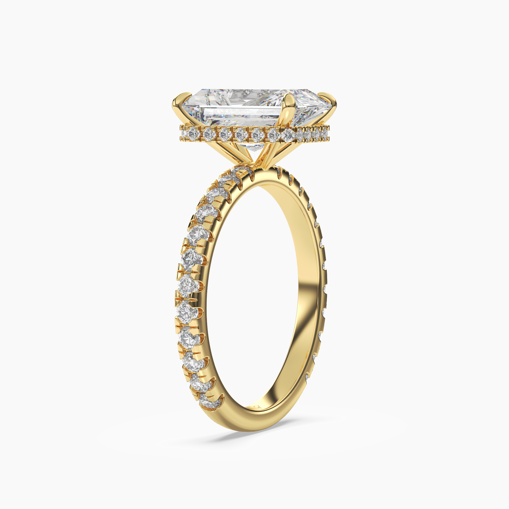 Fresco Radiant Hidden Halo 1.5 Carat Lab Grown Diamond Engagement Ring in 14K White Gold