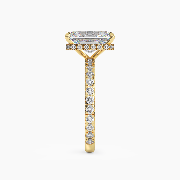 Fresco Radiant Hidden Halo 2 Carat Lab Grown Diamond Engagement Ring in 14K Rose Gold
