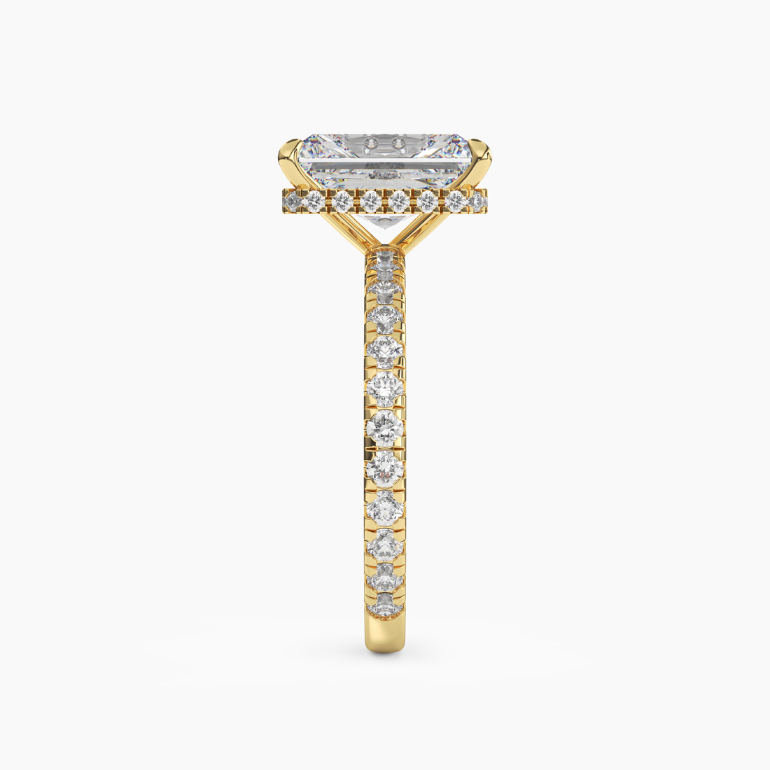 Fresco Radiant Hidden Halo 3 Carat Lab Grown Diamond Engagement Ring in 18K White Gold