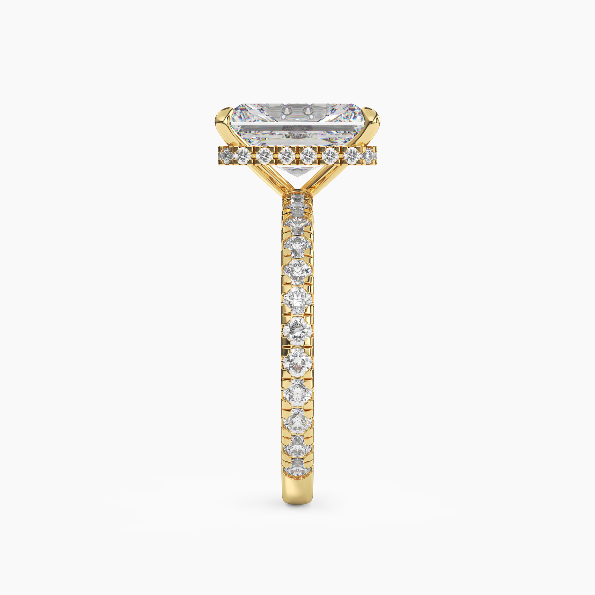 Fresco Radiant Hidden Halo 1.5 Carat Lab Grown Diamond Engagement Ring in 18K Rose Gold