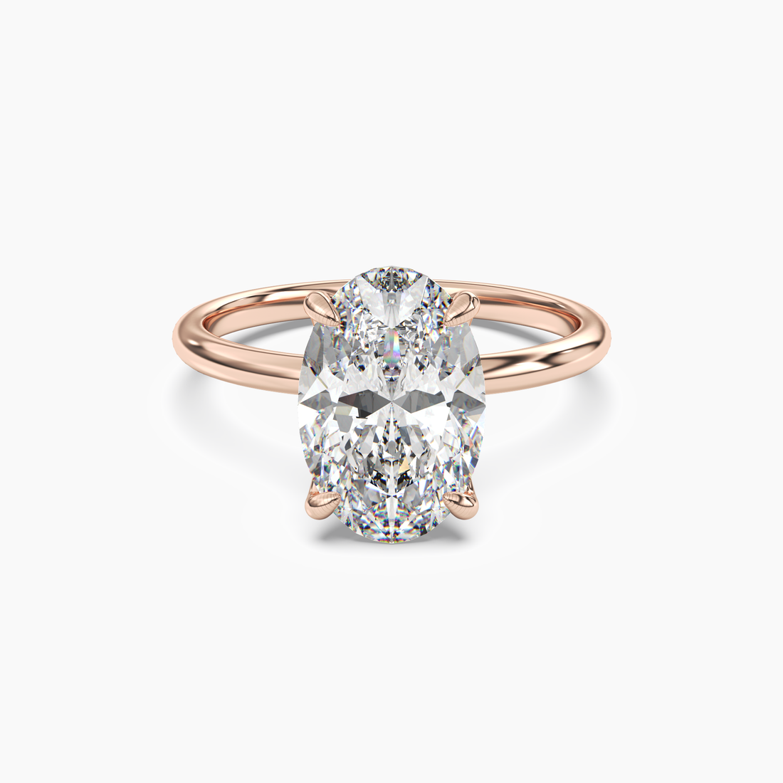 Brielle Oval Solitaire 1.5 Carat Lab Grown Diamond Engagement Ring in 18K Rose Gold