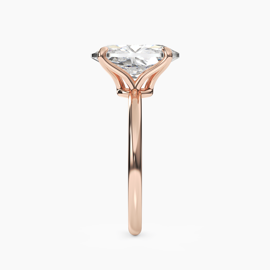 Brielle Oval Solitaire Diamond Ring Setting in 14K Yellow Gold