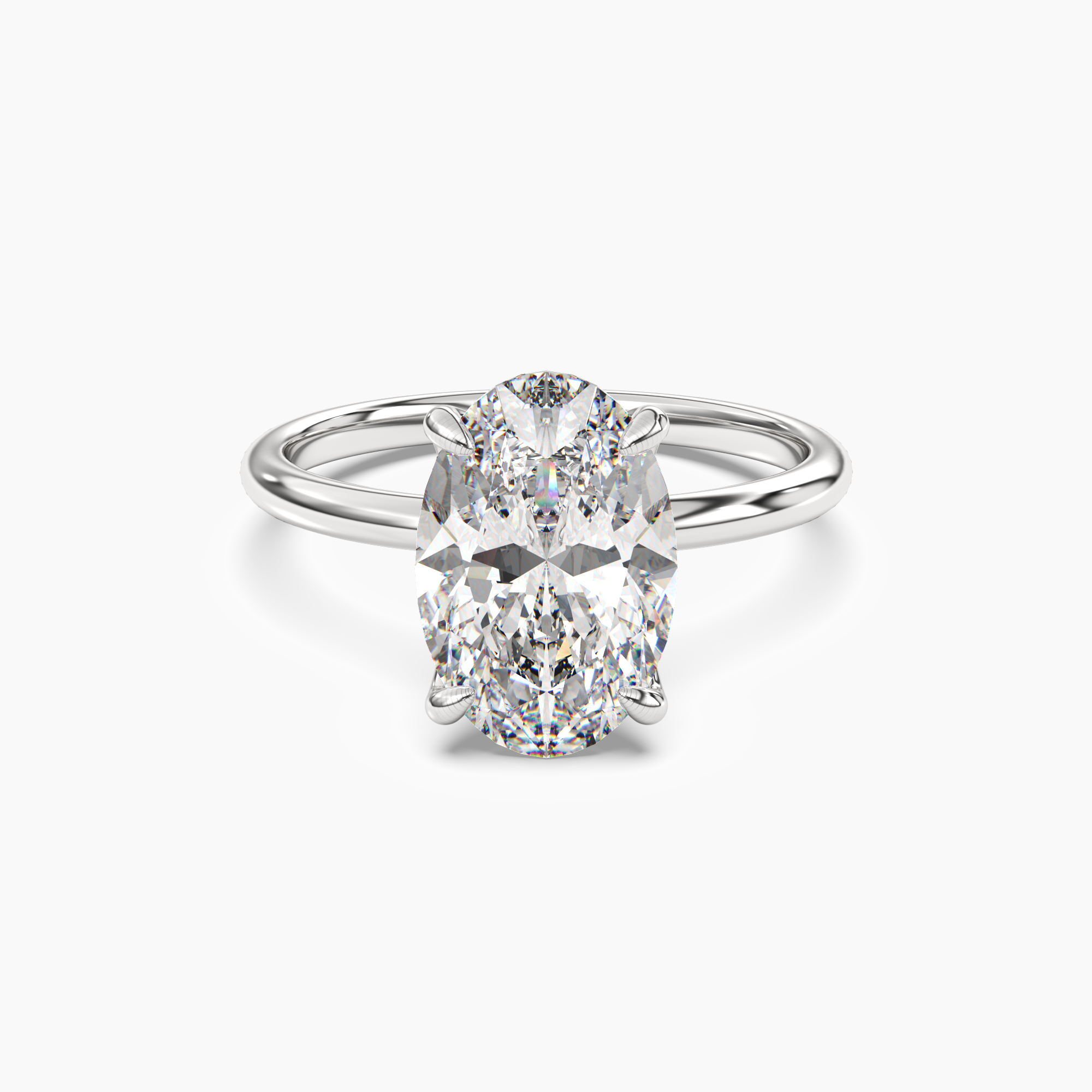 Brielle Oval Solitaire 1.5 Carat Lab Grown Diamond Engagement Ring in 14K White Gold